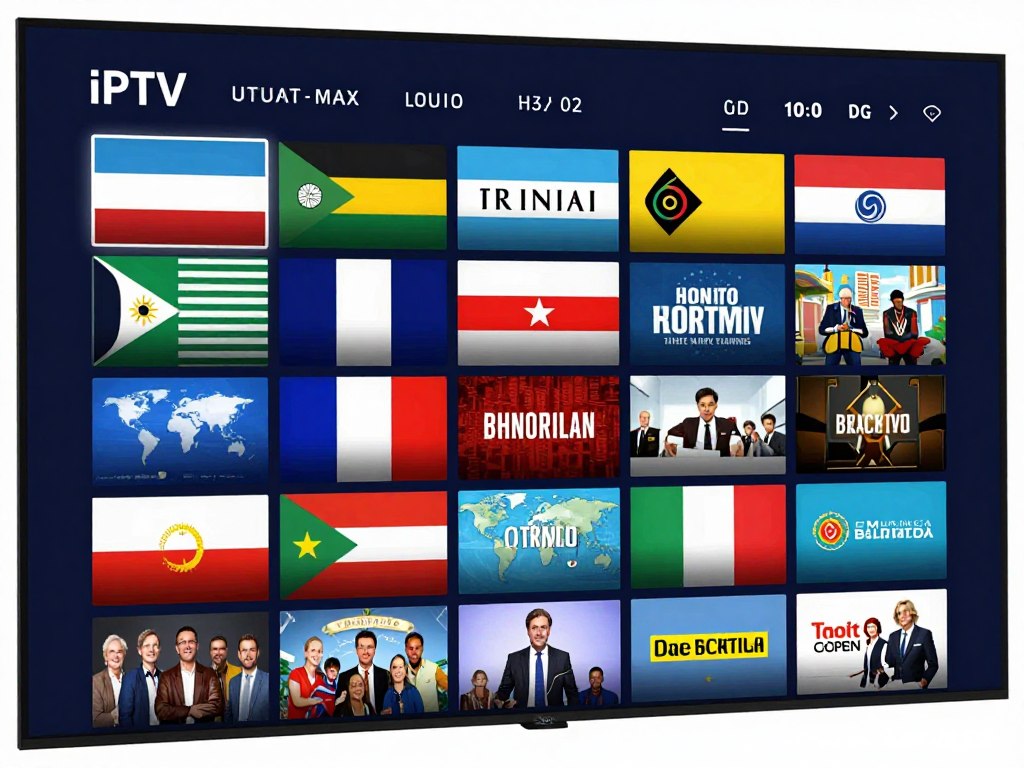 international IPTV service displaying global channel selection