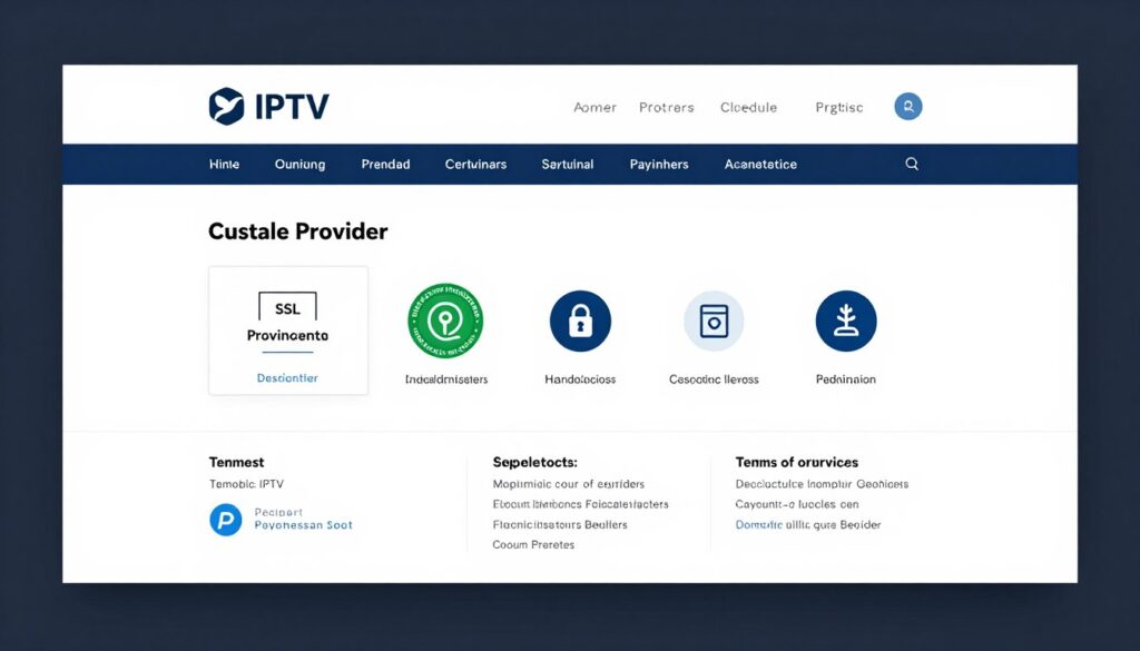 legitimate iptv service provider website showing licensing information and legal compliance