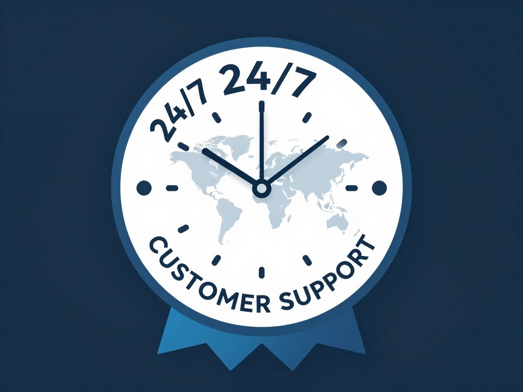 24/7 support availability badge