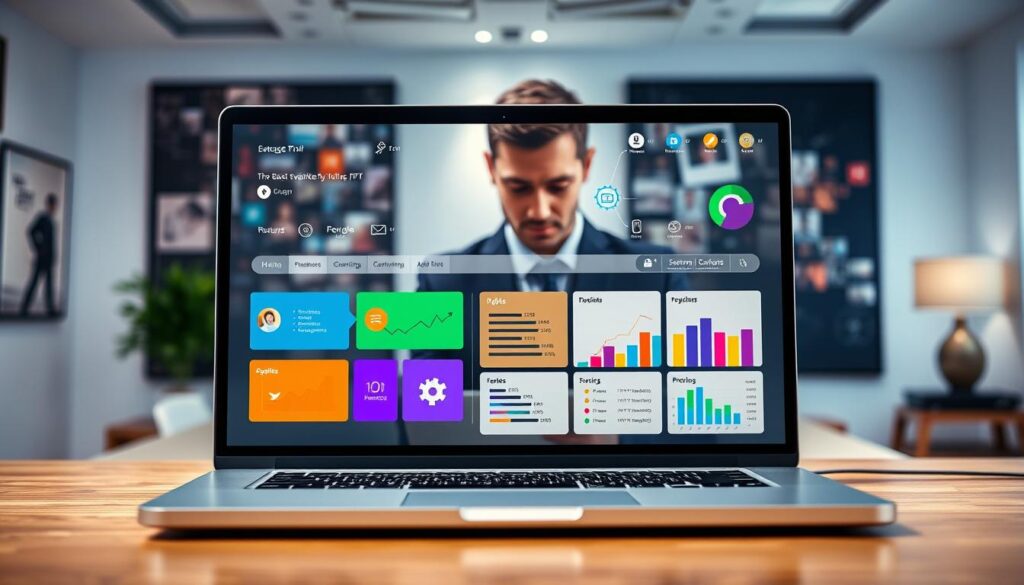 A visually engaging evaluation framework for IPTV services, depicted as a digital dashboard. In the foreground, a sleek laptop displays colorful graphs and charts representing various IPTV providers, with icons symbolizing features like streaming quality, customer support, and pricing. In the middle, a professional in business attire examines the data with focused interest, conveying a sense of analysis and contemplation. The background features a modern, well-lit office environment with abstract technology artwork and soft, diffused lighting, giving an atmosphere of innovation and professionalism. This image should reflect the meticulous process of assessing IPTV options. Incorporate the brand name "iptvservicemax.com" subtly in the design, ensuring it integrates with the overall theme without overpowering the visual elements. A visually engaging evaluation framework for IPTV services, depicted as a digital dashboard. In the foreground, a sleek laptop displays colorful graphs and charts representing various IPTV providers, with icons symbolizing features like streaming quality, customer support, and pricing. In the middle, a professional in business attire examines the data with focused interest, conveying a sense of analysis and contemplation. The background features a modern, well-lit office environment with abstract technology artwork and soft, diffused lighting, giving an atmosphere of innovation and professionalism. This image should reflect the meticulous process of assessing IPTV options. Incorporate the brand name "iptvservicemax.com" subtly in the design, ensuring it integrates with the overall theme without overpowering the visual elements.