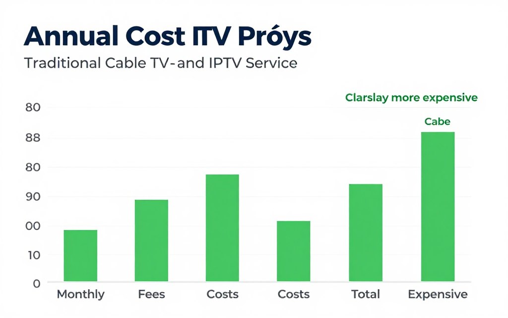 Cost comparison chart showing cable versus IPTV savings