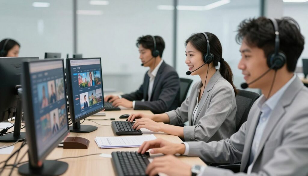 Customer support team assisting IPTV subscribers