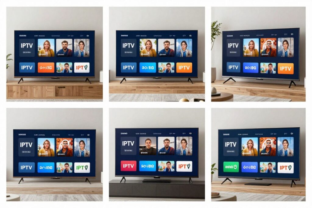IPTV app running on various smart TV brands