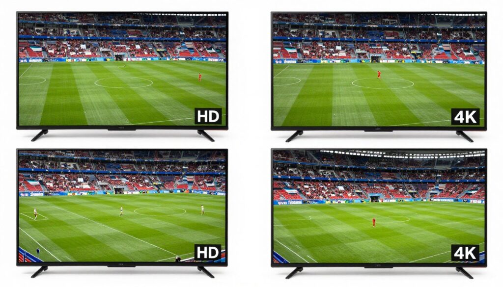 IPTV streaming quality comparison showing different resolution levels