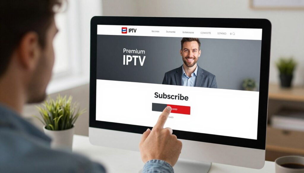 Person taking action on premium IPTV subscription