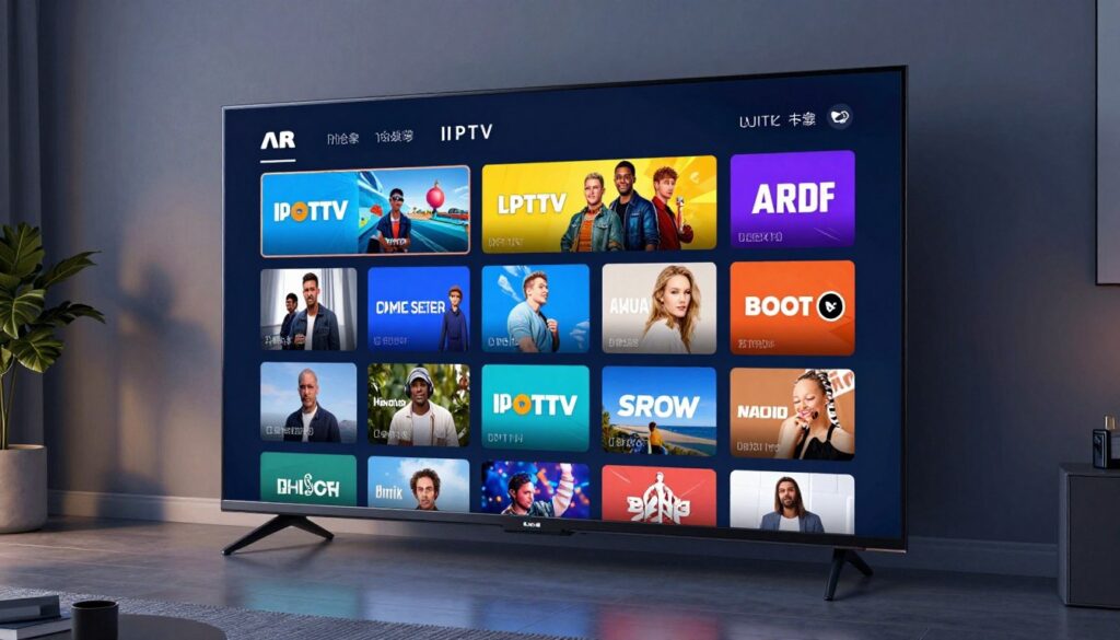 Smart TV displaying IPTV interface