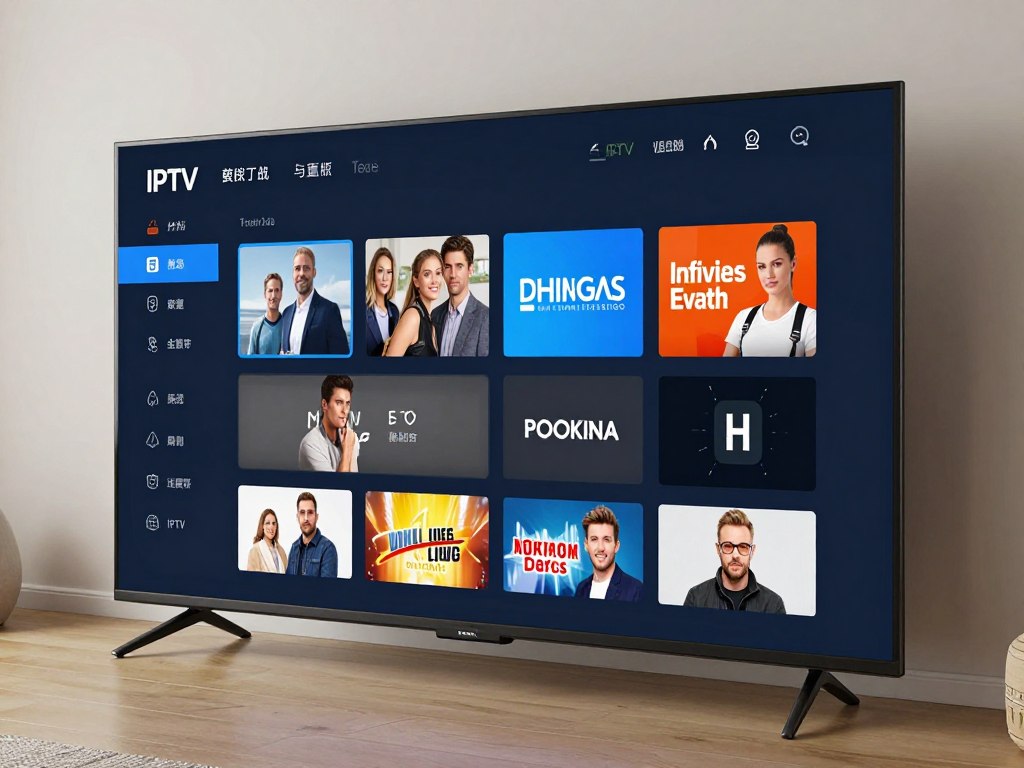 Smart TV displaying IPTV service interface