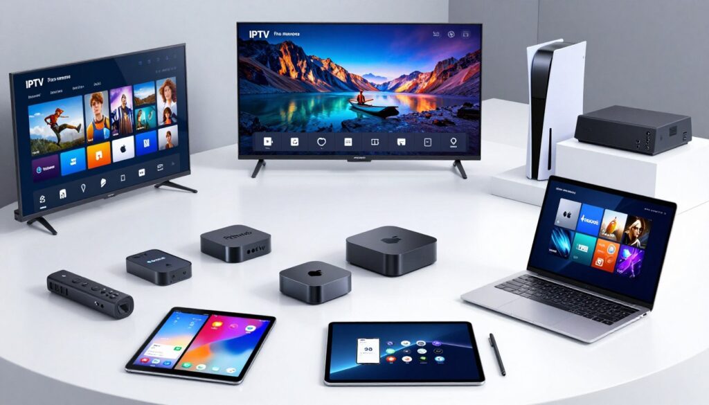 Various devices compatible with premium IPTV