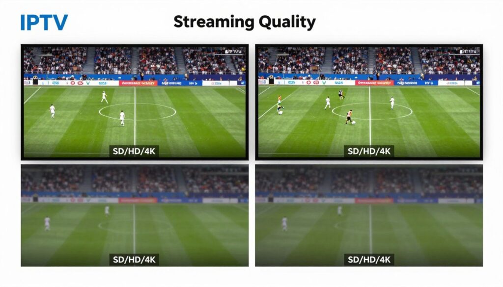 streaming quality comparison showing different bitrates and resolutions